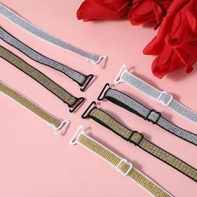 Creative Gift Removable Shiny Bra Straps Anti-slip Elastic Shoulder Belts Nylon Decorative Shoulder Straps