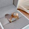 New  Rose Gold Unusual Rings For Women Micro Wax Inlay Spherical Natural Zircon Rings Wedding Trend Wedding Jewelry