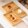 Bamboo Serving Tray with Handle Breakfast Tray Retro Food Tray  for Food Drinks Storage