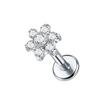1 Stuks Titanium Oor Kraakbeen Stud Oorbellen voor Vrouwen Interne Schroefdraad Zirconia Bloem Oorlel Tragus Helix Lip Ringen Sieraden 16G