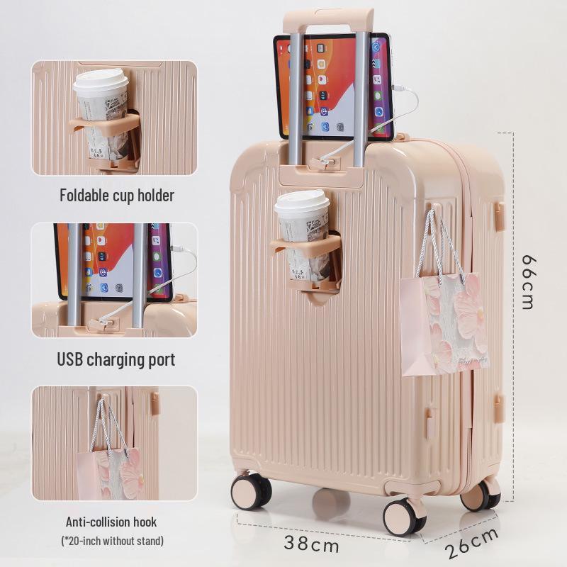 Damen 20" oder 24" Trolley-Koffer mit leisen Rädern - Großes Fassungsvermögen, robust und sicher mit Passwort, Reise-Handgepäck