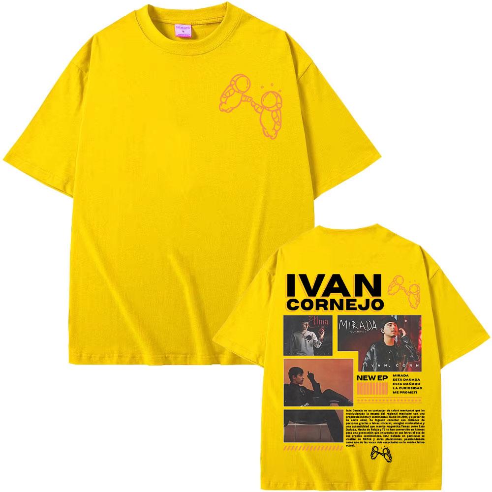 Singer Ivan Cornejo Mirada 2025 Tour Merch T Shirts Men Women Vintage Trend High Street T-shirt Casual O-Neck Oversized T Shirt