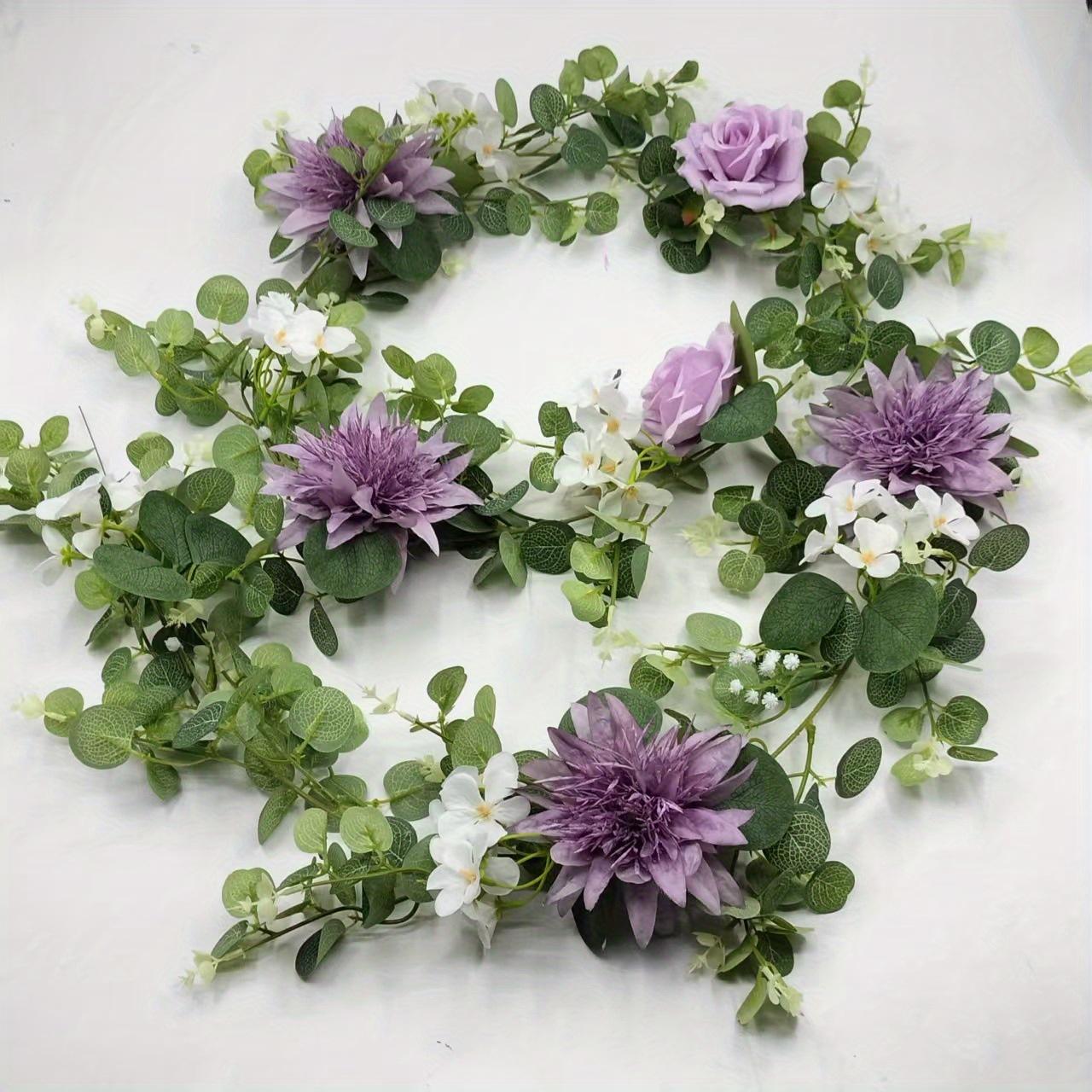 

1Pc 70.87 Inch Flower Rattan Outdoor Artificial Arch Vine Eucalyptus Leaf Rattan