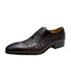 Men'S Leather Shoes Embossed Crocodile Pattern Business Dress Leather Shoes European Style Pure Leather Single Shoes Fashion Wedding Shoes