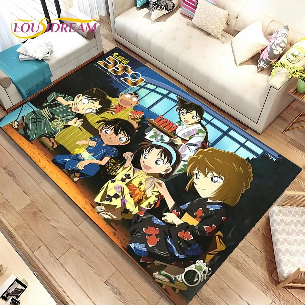Anime Detective Conan Cartoon Area Rug Large,Carpet Rug for Living Room Bedroom Sofa Doormat Decoration,  Kid Non-slip Floor Mat