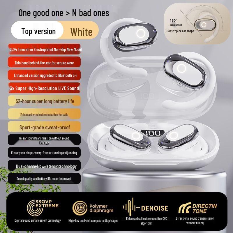 2025 High-Fidelity Open-Ear Bluetooth Headphones with Noise-Canceling, Over-Ear, In-Ear Design, and Ultra-Long Battery Life