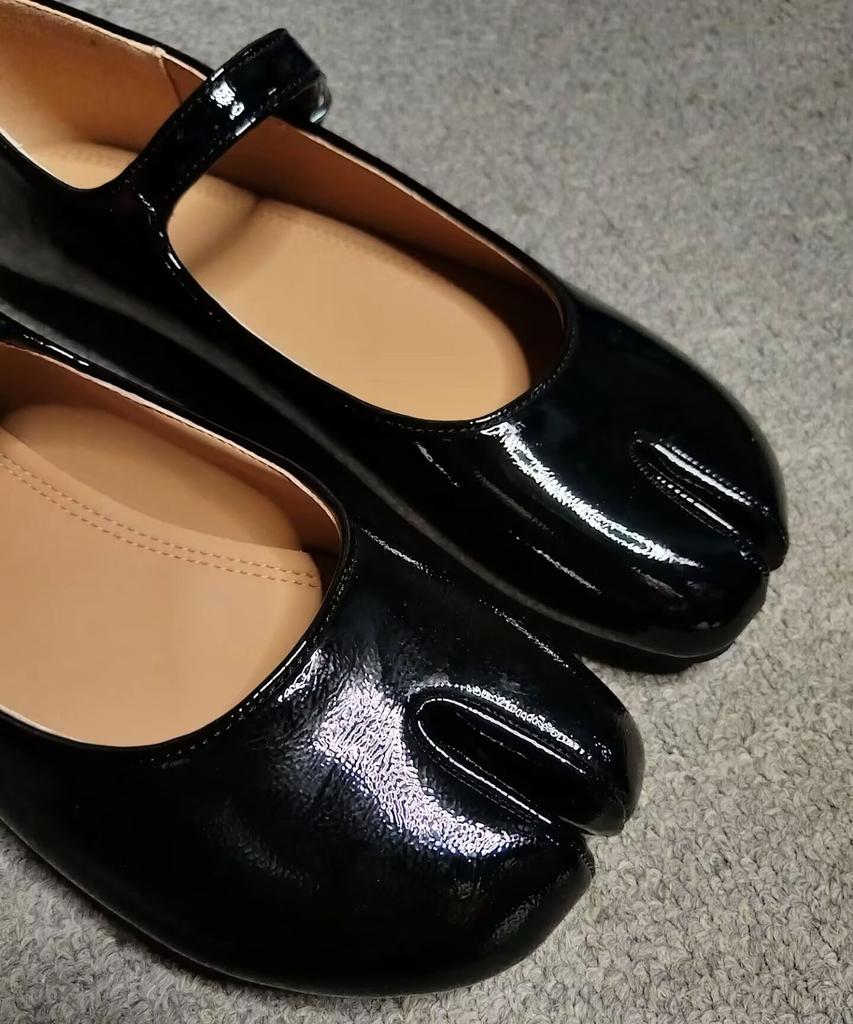 IPPEUM Burgunderrote Tabi-Schuhe Damen Mary Janes Schuhe 2025 Neue Ballerinas Zehenschuhe