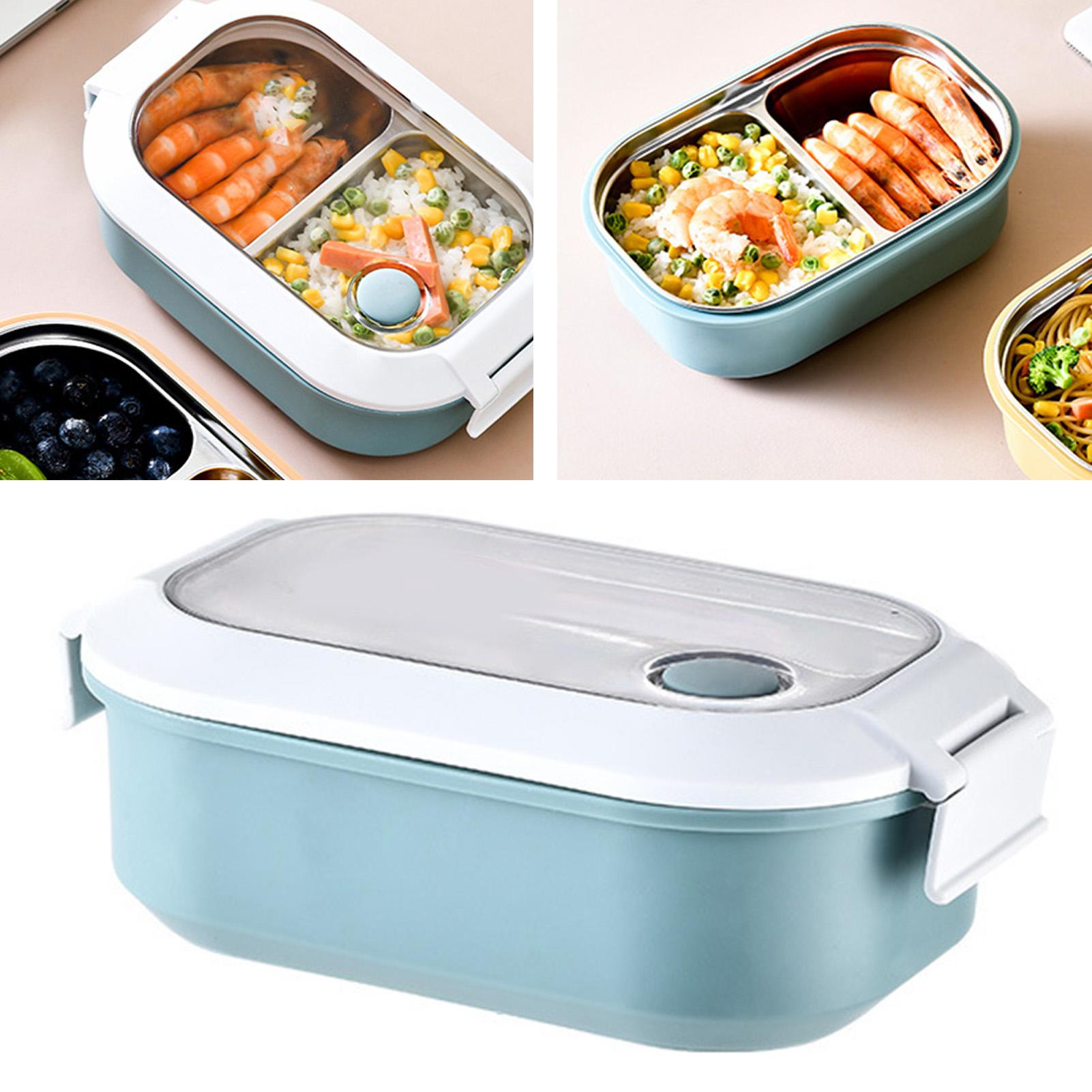 

Lunch Box Stainless Steel Insulation Leakproof Cute Design Portable Bento Box for School Office Blue синий