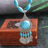 Beads Ethnic Style Necklaces Metal Chain Bohemia Style Choker Chic Stone Pedant Necklace  Gifts