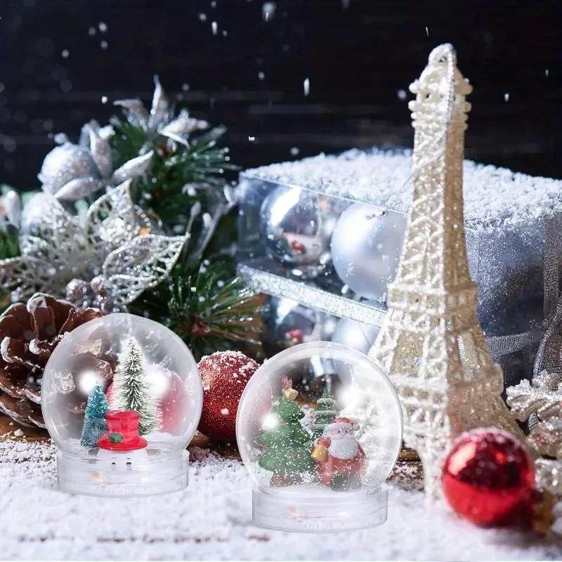 Top Quality Clear Plastic Snow Globes Multi-Use DIY Craft Props Empty with Screw off Cap for Creative Snow Globe Making Projects