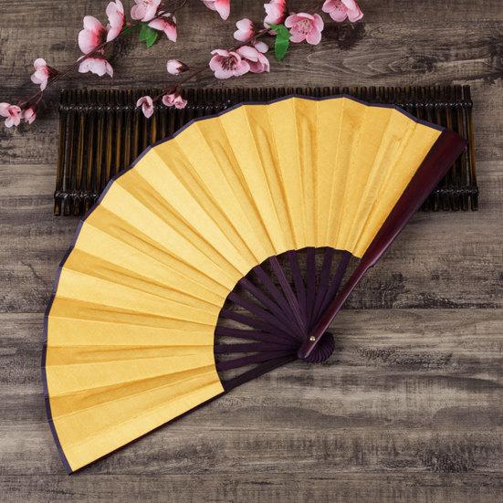 Folding Fan Smooth Opening Solid Color Decorative Bamboo Frame 10 Inches Chinese Style Handheld DIY Blank Fan Home Decor