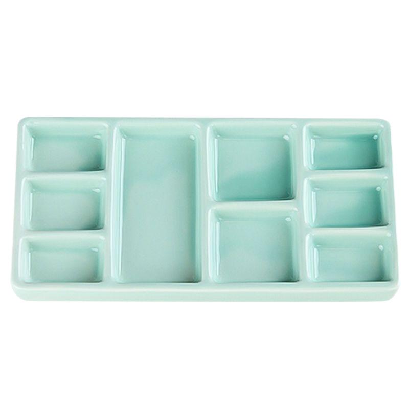 Ceramic Square Multi Grid Palette Watercolor Oil Paint Tray Portable Adult Beginner Art Supplies Jingdezhen Firing
