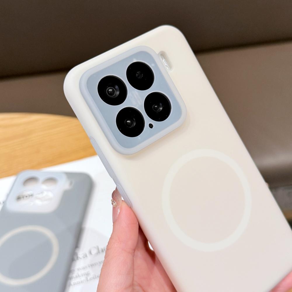 Fashion Jelly 2 In 1 Liquid Silicone For Magsafe Magnetic Phone Case For XiaoMi Mi 15 14 Pro Frosted Non-Slip Soft Bumper Cover