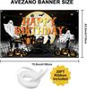 Avezano Halloween Birthday Banner Halloween Bday Backdrop Kid Grey Birthday Decorations Horror Moon Night Booday Backdrop 6 x 3.6 ft