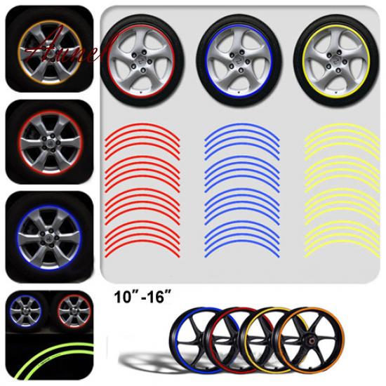 Cheap Motorcycle Car Vehicle Reflective Rim Stripe Wheel Decals Tapes