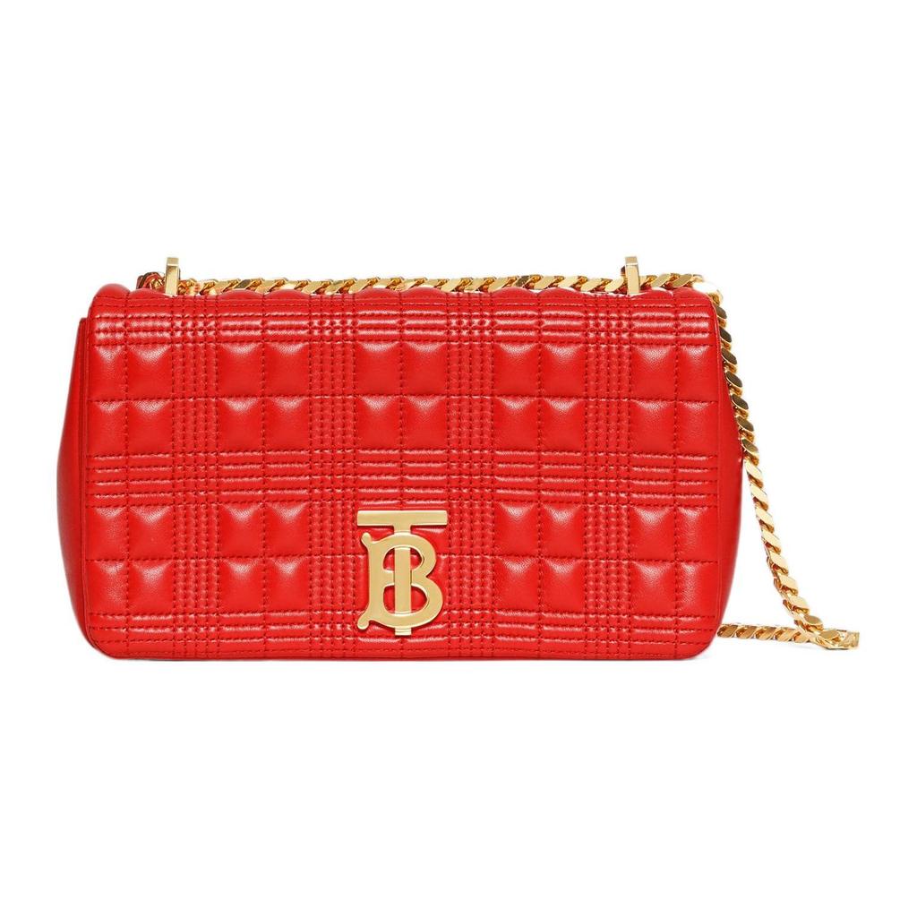 Burberry Lola Bag Tb Logo Metal Chain Quilted Lambskin Crossbody Shoulder Bag Women Bags Red 80208491