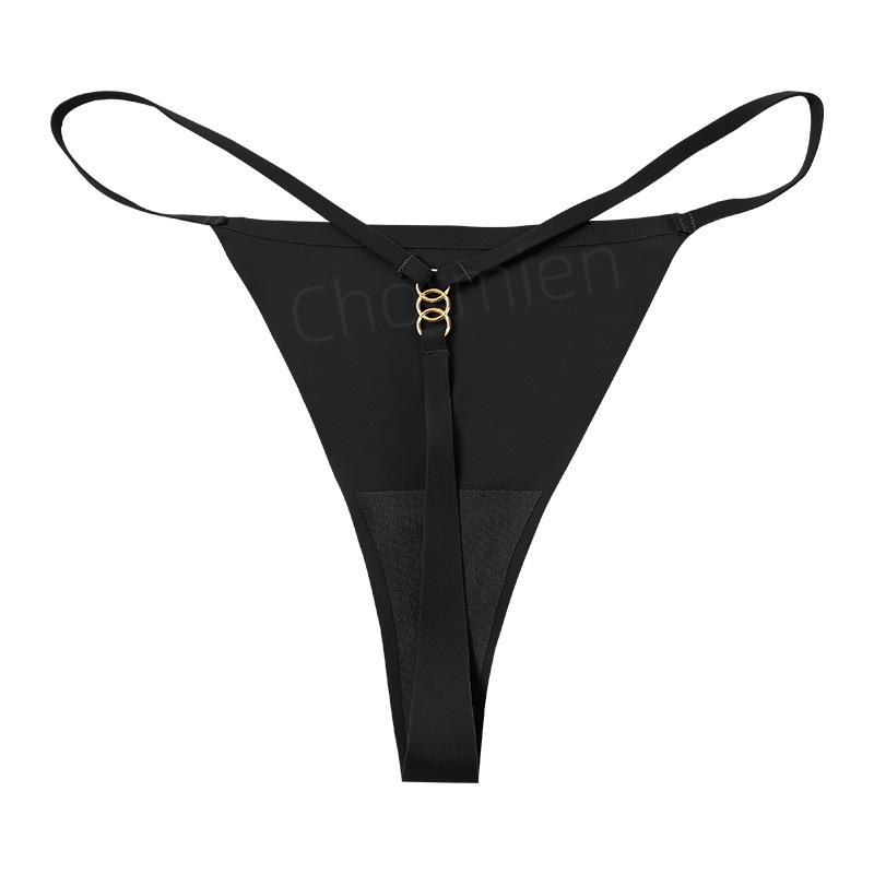 Ropa interior sexy coqueta de seda de hielo para mujer para yoga deportivo, ropa interior sin costuras de tiro bajo para mujer, T-pants de talla grande europeos y americanos