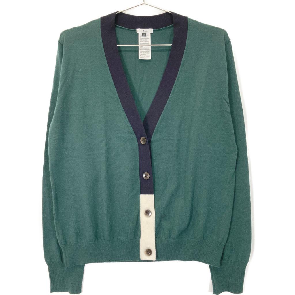 SOV. 23 year old green merino wool knit cardigan tops 38 greenUsed