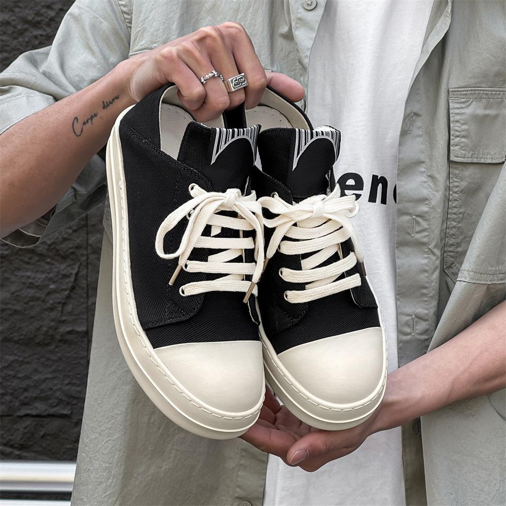 Spring and summer low-top cloth sports shoes, students  new canvas board shoes, sports heightening platform casual shoes 38 чёрный