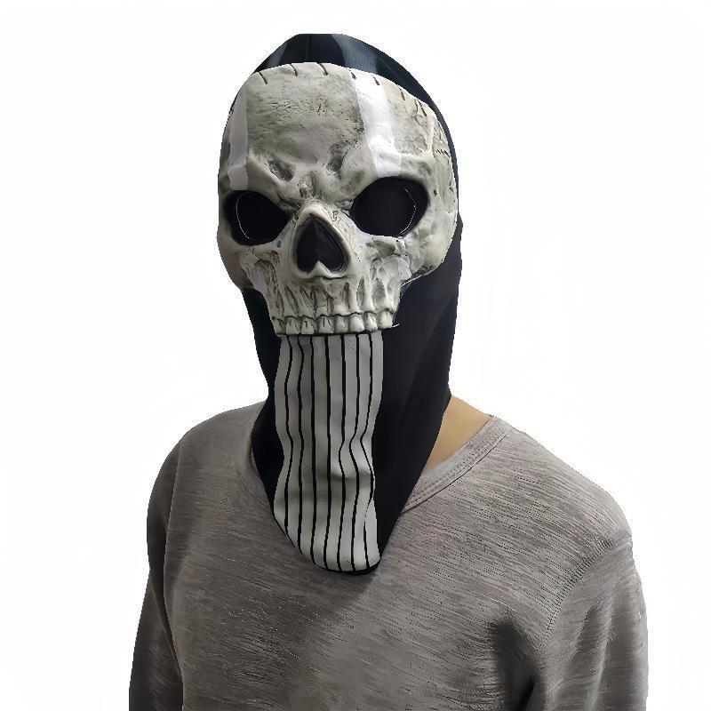 Call Of Duty Teschio Fantasma Maschera di Halloween in Lattice con Design Horror per Cosplay