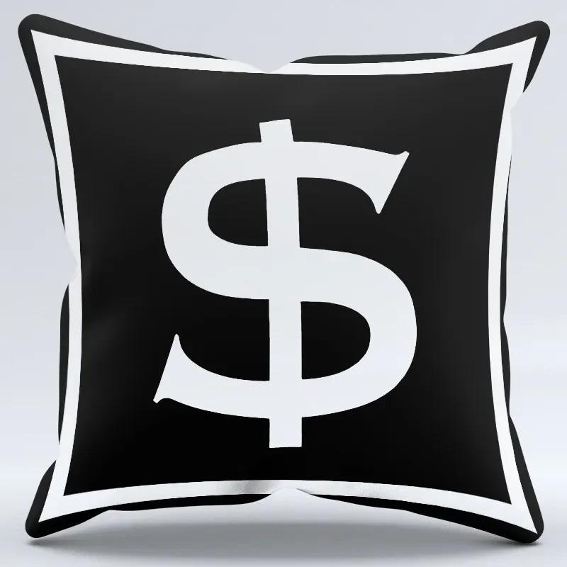 Simple Black and White Letter Print Pattern Home Bedroom Living Room Sofa Car Office Decoration Pillowcase