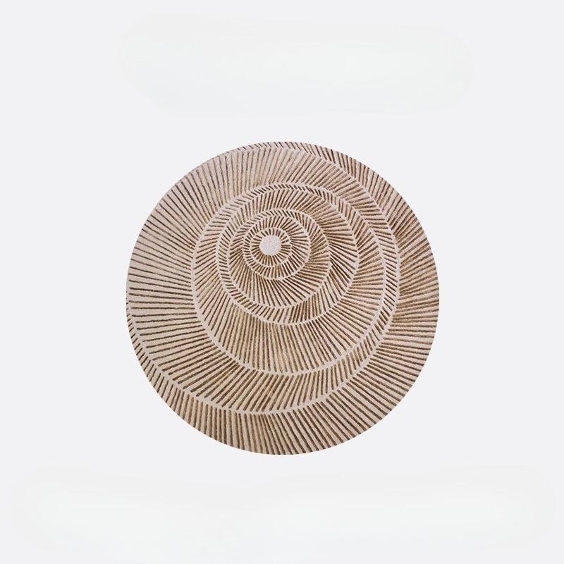

Modern Art Living Room Decoration Carpet Light Luxury Round Rugs for Bedroom Fluffy Soft Spiral stripes Rug Home Thick Floor Mat 80x80CM