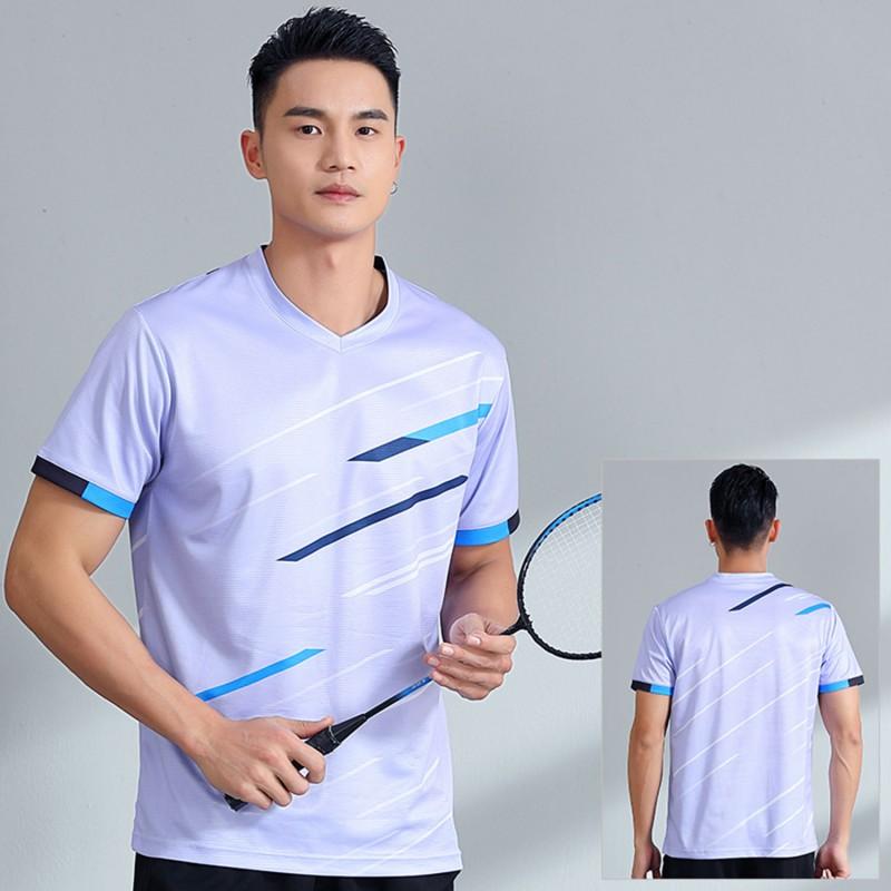 Men Women Badminton Sport Set Short Sleeve Quick Dry Training Uniform Team Outfit