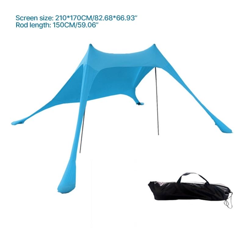 Einfach aufzubauendes Camping-Angel-Strandzelt mit Stange, Strand-Sonnenschutz