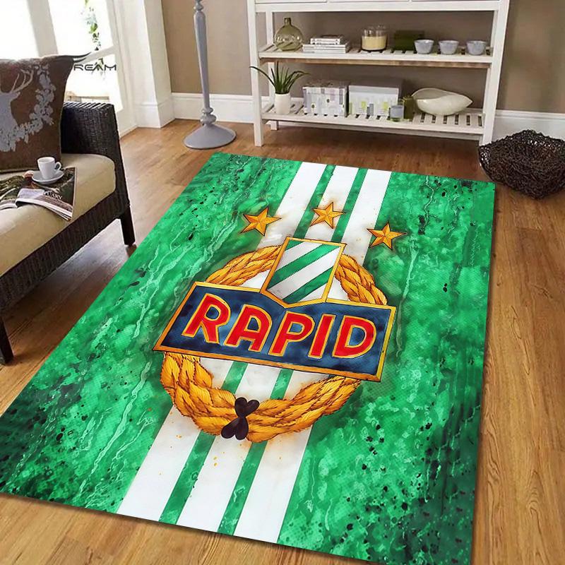 SK Rapid Wien Flannel Pattern Square Carpet,Area Rug,Carpet Rug for Living Room Bedroom Sofa Playroom Decor,Non-slip Floor Mat