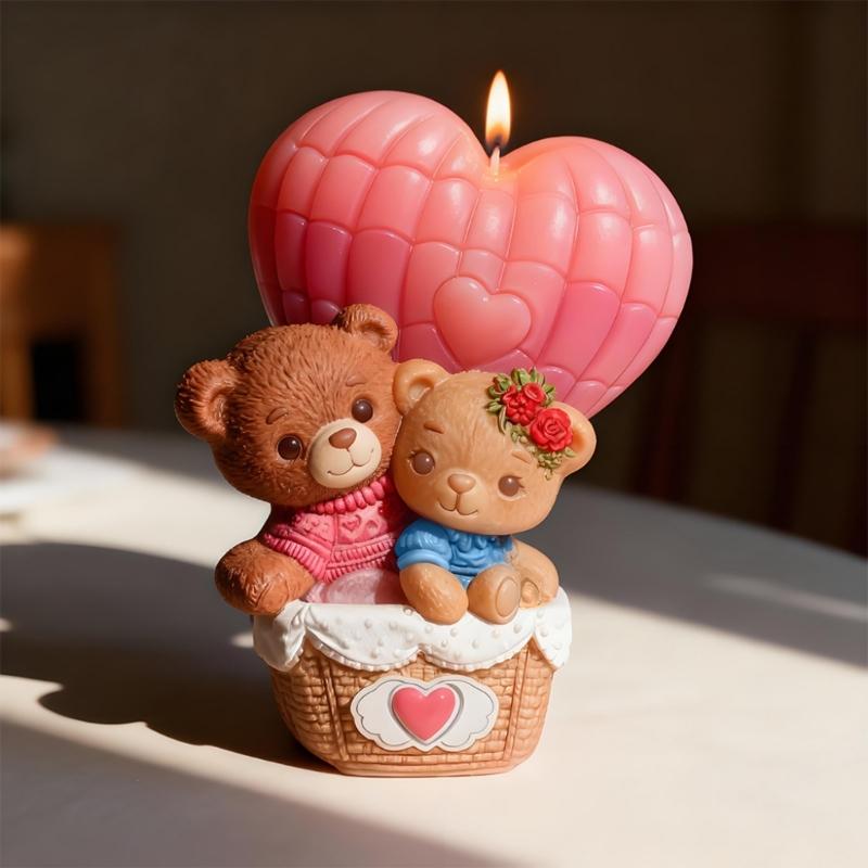 Detailed Balloon Bear Silicone Mould with Carving for Candle and Soap Making Enhances Artistic Value