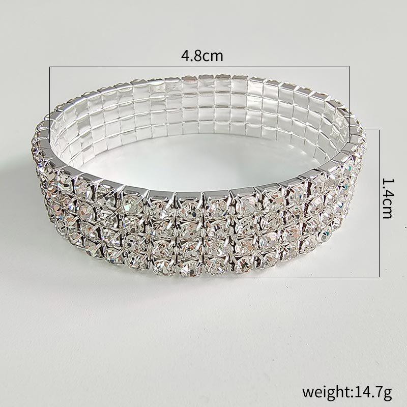 Europe and the United States  Bracelet, Simple INS Style Girl Row Bracelet Female 8 Row Diamond Shiny Combination