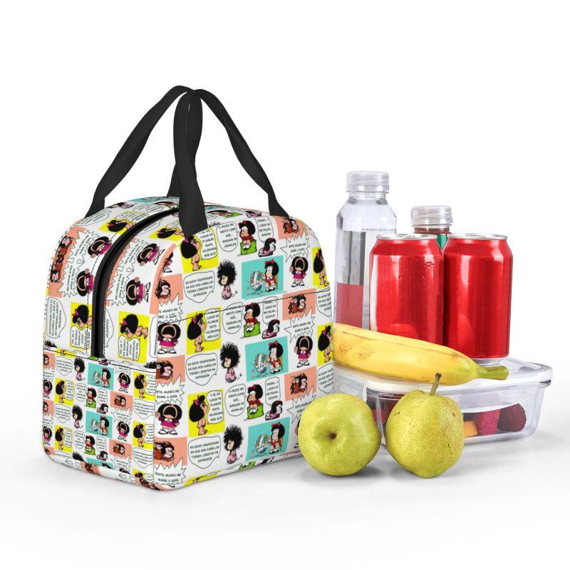 Benutzerdefinierte Manga Quino Mafalda Lunchtasche Herren Damen Kawaii Cartoon Warm Kühlbox Isoliert Lunchbox für Erwachsene Büro