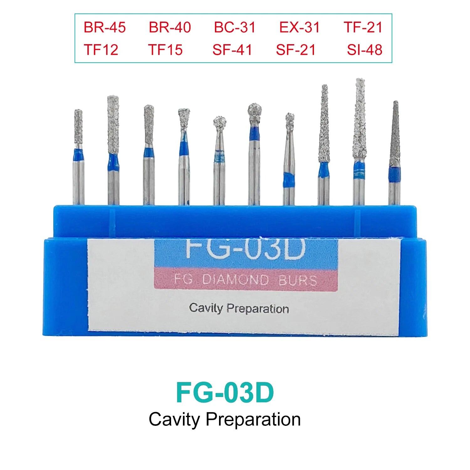 

Стоматологические алмазные боры TOMENTY, 10 шт./кор., высокоскоростные наконечники, стоматологические боры серии FG, 1,6 мм, материал для стоматологии FG-03D (10pcs)