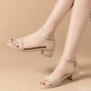 Fashion Women Summer 2025 Versatile Comfortable High Heels Sandals Women Fashion Open Toe Buckle Sandals Casual Square Heel Female Shoes