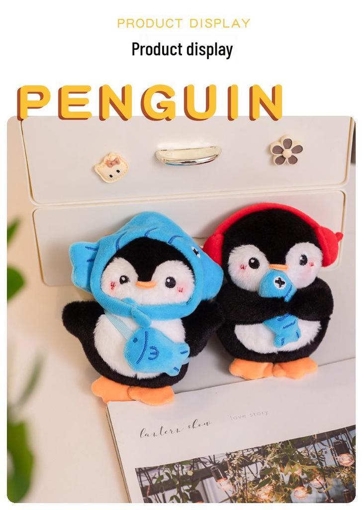 Süßer Winter-Pinguin Plüsch Schlüsselanhänger - Kleiner Rucksack Anhänger Geschenk
