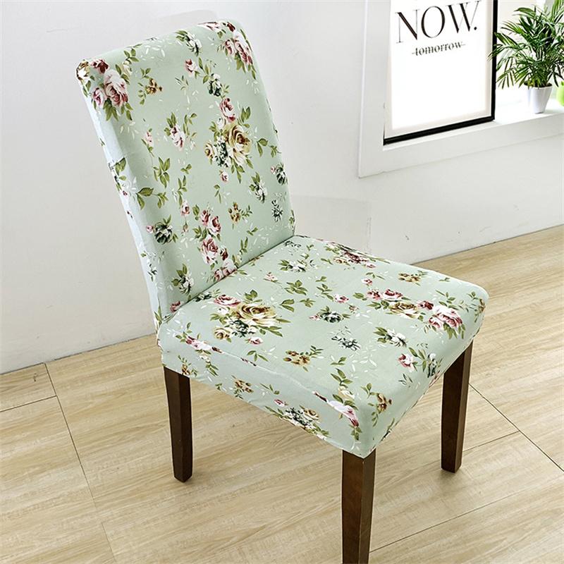 Simple Printed One Piece Elastic Chair Cover for Home Office Dinner Room  Dustproof Chair Seat Cover Home Chair Slipcover Case
