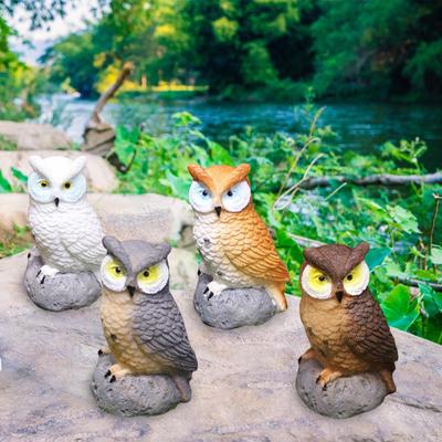 4Pcs Miniature Owl Figurines Mini Owls for Bonsai Craft Decor Micro Landscape