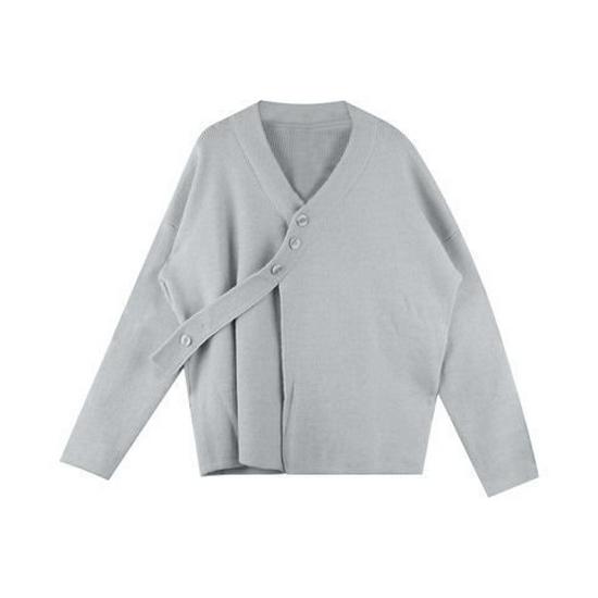 Stylish Women's V-Neck Knit Cardigan: Spring Lazy Style Sweater Coat with Thickened Inner Layer