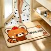 Cute Cartoon Printed Anti Slip Water Bath Mat Kawaii Animal Pattern Floor Rug for Bathroom Bedroom Home Entrance Decor Doormat