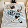 1PC Messi Custom Name Patterned Flannel Blanket Suitable For All Seasons For Home Decor Warmth And Comfort Gifts Holiday Present