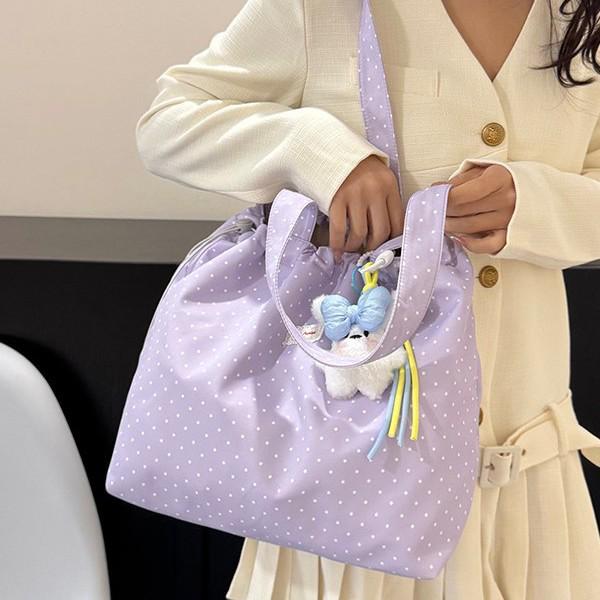 2026 Spring/Summer Korean-Style Polka Dot Girly Tote - Versatile Commute Shoulder Bag