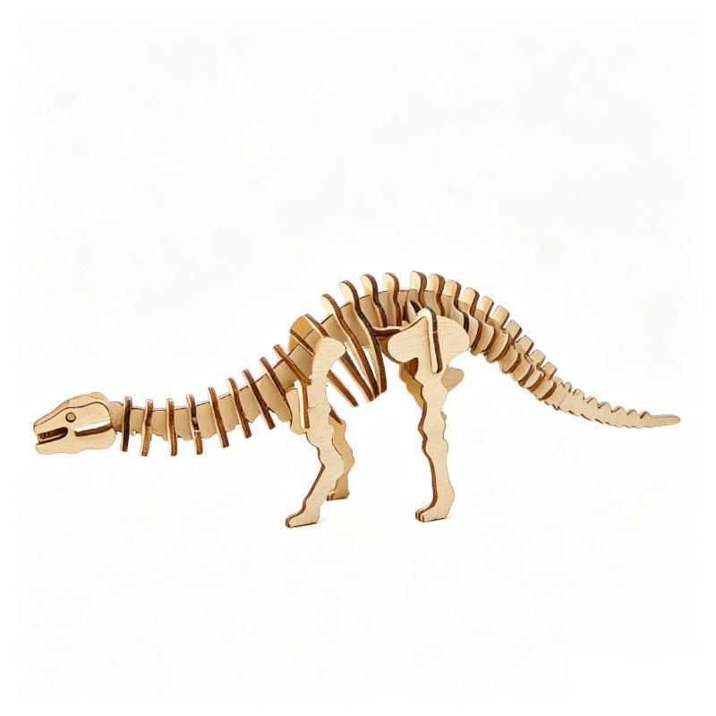 3D Dinosaur Puzzle: Wooden Hand-Assembled Educational Toy for Kids