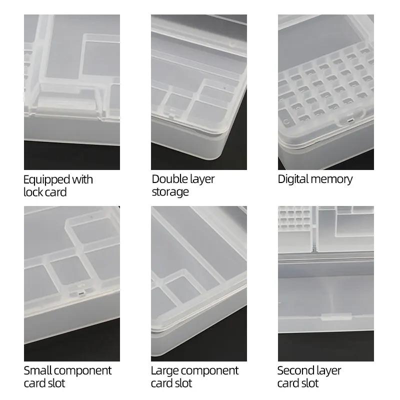 1/2pc Transparent Rectangle Plastic Storage Box Screw Holder Case Organizer Container Jewelry Nail Art Equipment Tools Case