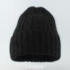 Womens Winter Angora Knit Beanie Hat With Long Rabbit Fur Trim Cable Rolled Edge Solid Color Warm Cozy