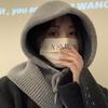 Adult Winter Beanies Hood Knit Balaclava Handmade Neck Protect Hat Casual Wear
