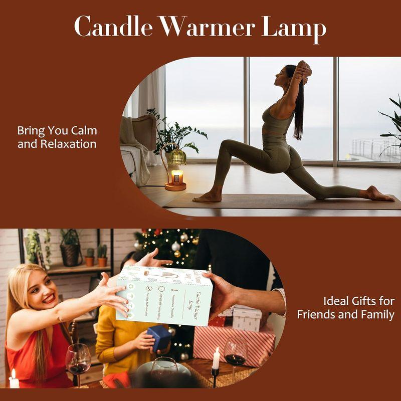 Lampe Chauffante pour Bougie, Lumière Chauffante pour Bougie avec Minuterie et Gradateur, Lampe Chauffante pour Bougie à Hauteur Réglable, Bougies non incluses