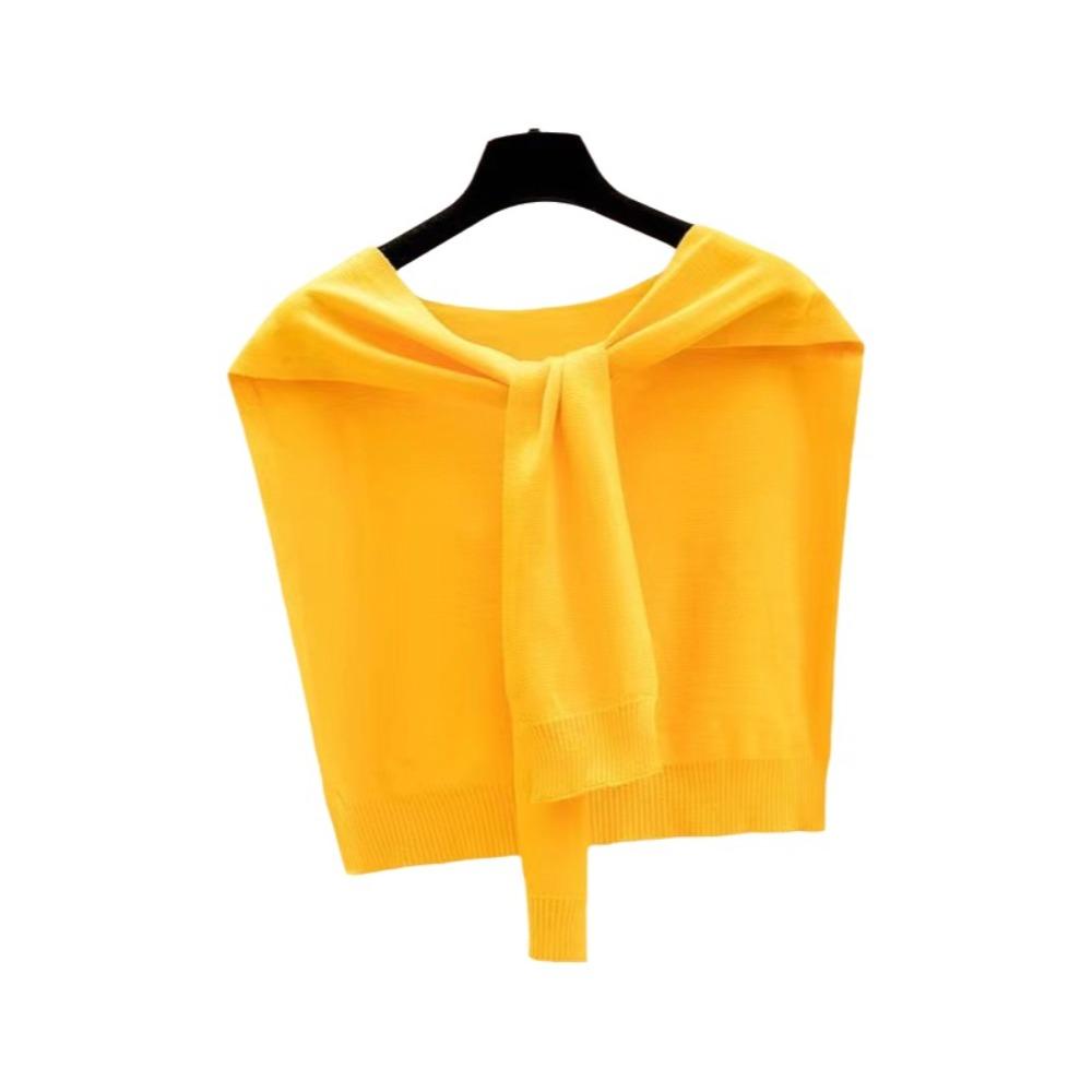 Striped Knitted Shawl Thin Warm Shoulder Wrap Trendy Shoulder Protection Scarf Korean Style