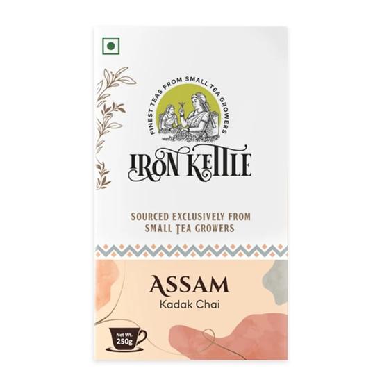 

Iron Kettle Assam Kadak Chai 250 Gram | Garden Fresh Strong Black CTC tea| Premium Tea Fine Leaf Sourced Exclusively From Small Growers 250GM