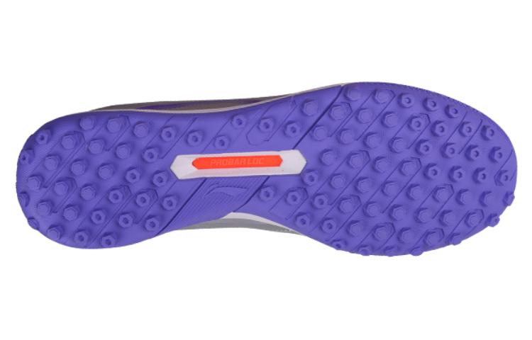 Li Ning TF Turf Synthetic Leather Cushioning, Wear Resistant Soccer Shoes Men's Silver Purple YSTT031-5
