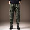 High-end American outdoor three-proof water-splashing overalls men's autumn new loose multi-pocket tied casual pants